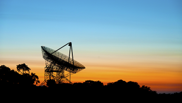 Silhouette of the Dish at sunset