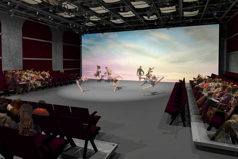 architect's rendering of theater in Roble Gym 