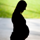 Silhouette of expecting mother