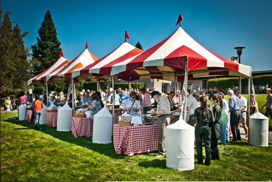 Outside catering setup at SLAC