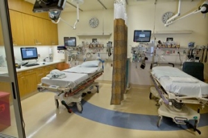 patient treatment room at Stanford Emergency Department