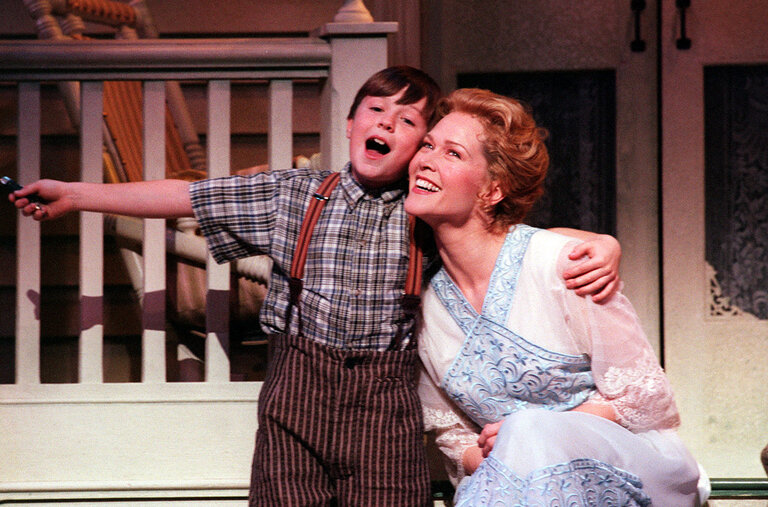 Michael Phelan as Winthrop Paroo and Rebecca Luker as Marian Paroo in a 2000 revival of “The Music Man” at the Neil Simon Theater in Manhattan.