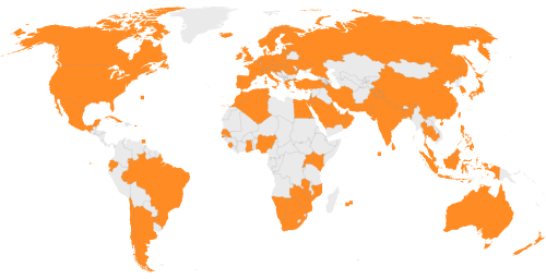 Map of Omicron cases worldwide