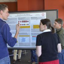 Faculty College participants at their poster session. Photo by Rod Searcey for Stanford VPTL.