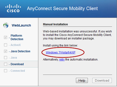 link to Cisco AnyConnect installer