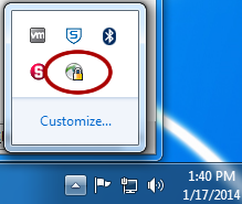 Cisco AnyConnect icon in notification area