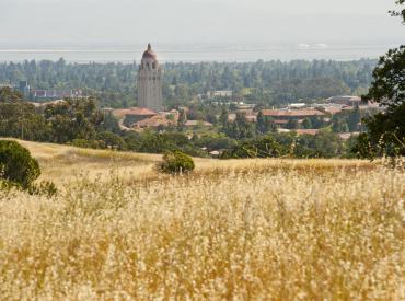 Field with campus behind