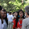 Students with Vice Provost Gumport