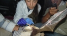 Hannah Frank, a Stanford Ph.D. student, examines a Vampyrum spectrum (false vampire) bat as part of a research project on parasite and disease dynamics in southern Costa Rica. 