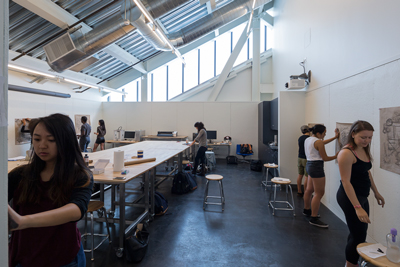 Students work in a studio