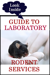 laboratory mouse and rat eGuidebook cover of black mouse on gloved hand