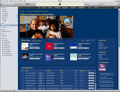 CDE on iTunes U page on Apple's iTunes Web site.