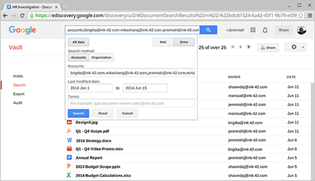 Funkce Google pro vyhledávání informací v elektronických dokumentech