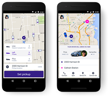 Lyft powered by Google Maps APIs