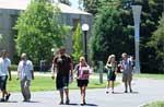 Students Walking on Path Outside