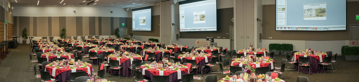 Li Ka Shing Conference room setup for dinner banquet. 