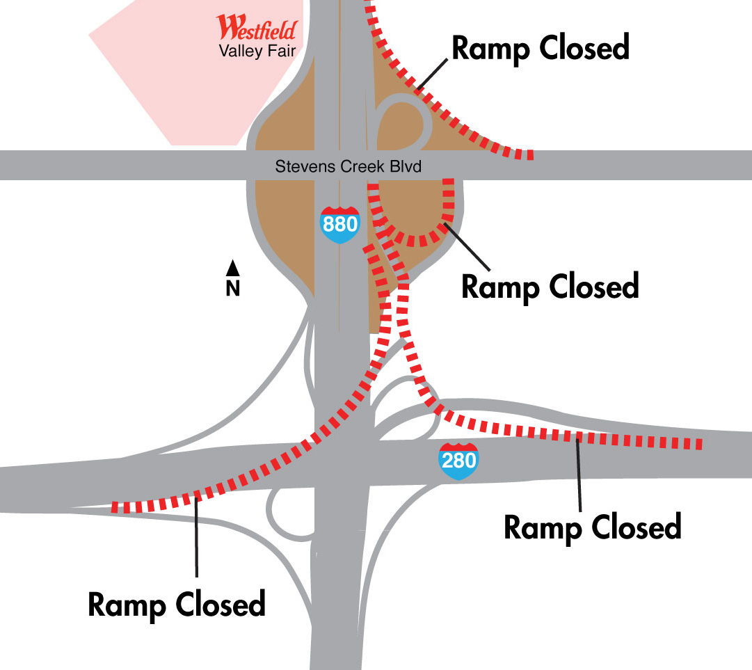 ramp closure map