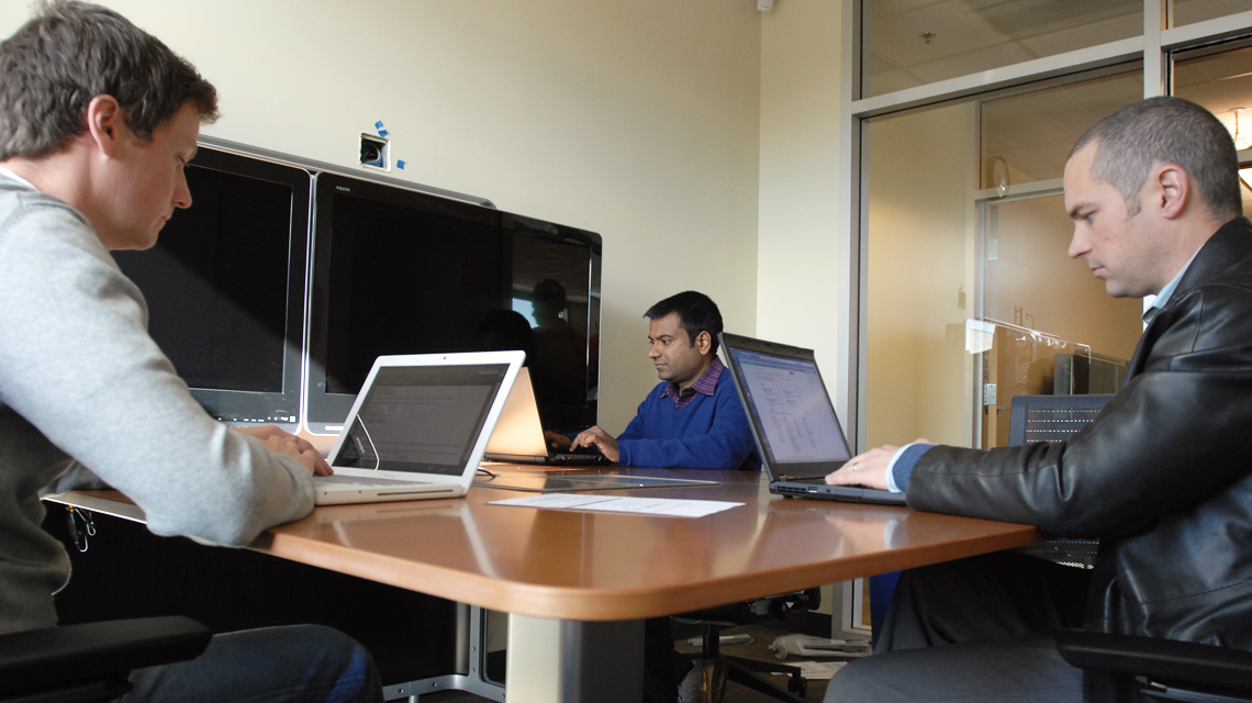 Students in the work study room