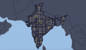 An illustration of a map of India with small electric grids | Stefani Billings