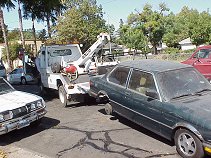 Vehicle being towed