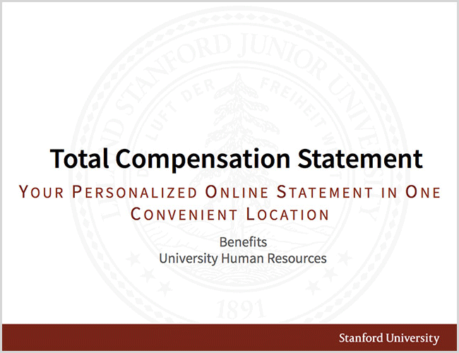 Screenshot from the Total Compensation Statement presentation