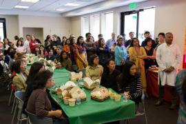 Attendees watching the speaker at ASF's Diwali-Festival of Lights celebration 2014
