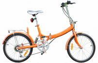 Orange folding bike