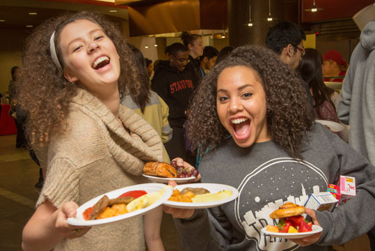 Students enjoying Midnight Breakfast