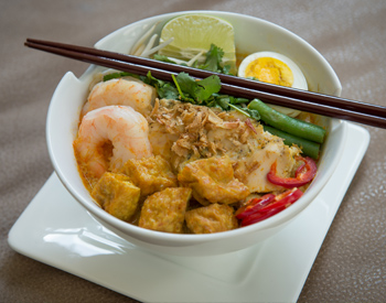 Ramen bowl special with shrimp. 