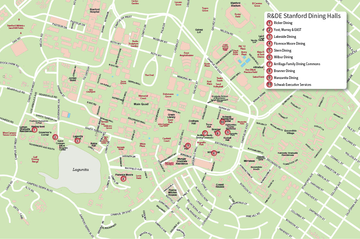 R&DE Stanford Dining map