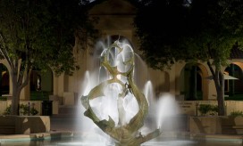 photo of fountain on campus