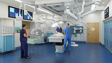 Lucile Packard Children's Hospital Stanford expansion rendering of the operating room