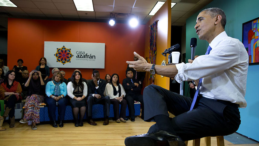 El Presidente participa en un foro sobre inmigración en el centro comunitario, Casa Azafrán en Nashville, Tennessee