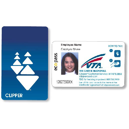 Front and back sides of Clipper transit card