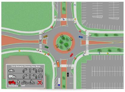 Screen shot of Sheridan Collage animated roundabout presentation