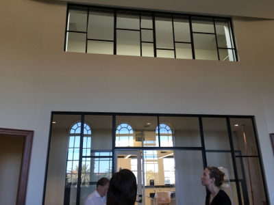 Looking up in main service room