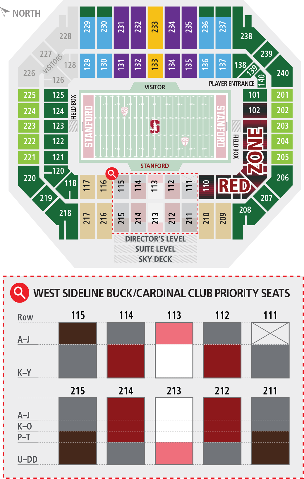 2017 Stanford Stadium Football Pricing Map 