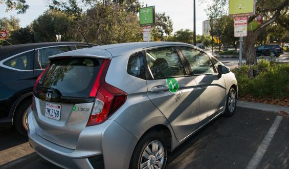 Zipcar parked near the Escondido Roundabout