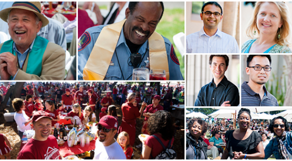 Collage of various happy Stanford faculty and staff
