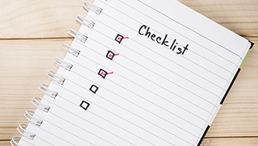 blank checklist on desk