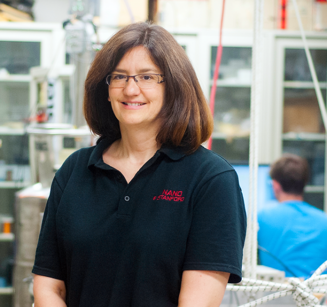 Profile photo of Professor Kathryn Moler in the Nano Lab