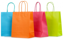 Four colorful shopping bags.