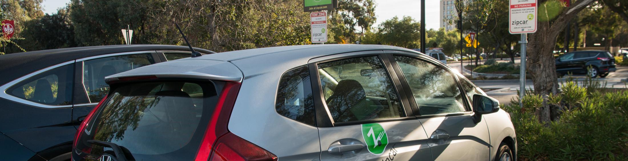 Zipcar parked on east campus