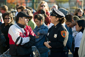 A School Resource Officer speaking to students