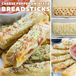 'Perfect appetizer recipe - Easy Cheesy Pizza Breadsticks.

RECIPE HERE: http://omgchocolatedesserts.com/easy-cheesy-pizza-breadsticks/'