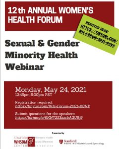 12th Annual Women’s Health Forum: Sexual & Gender Minority Health Webinar @ Online only