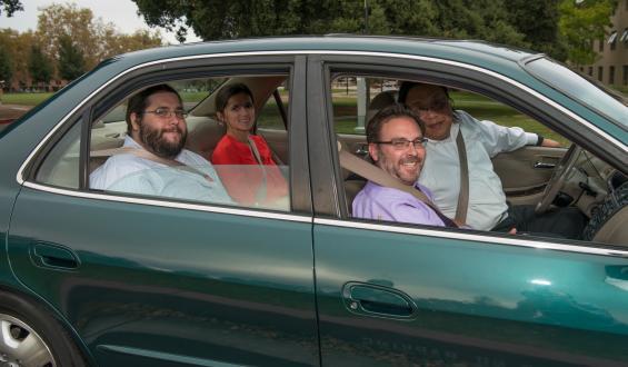 carpoolers posing