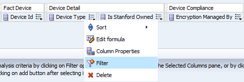 select a column to filter