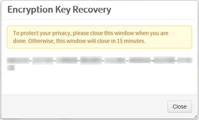 encryption recovery key 