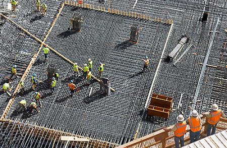 construction crew working on a roof